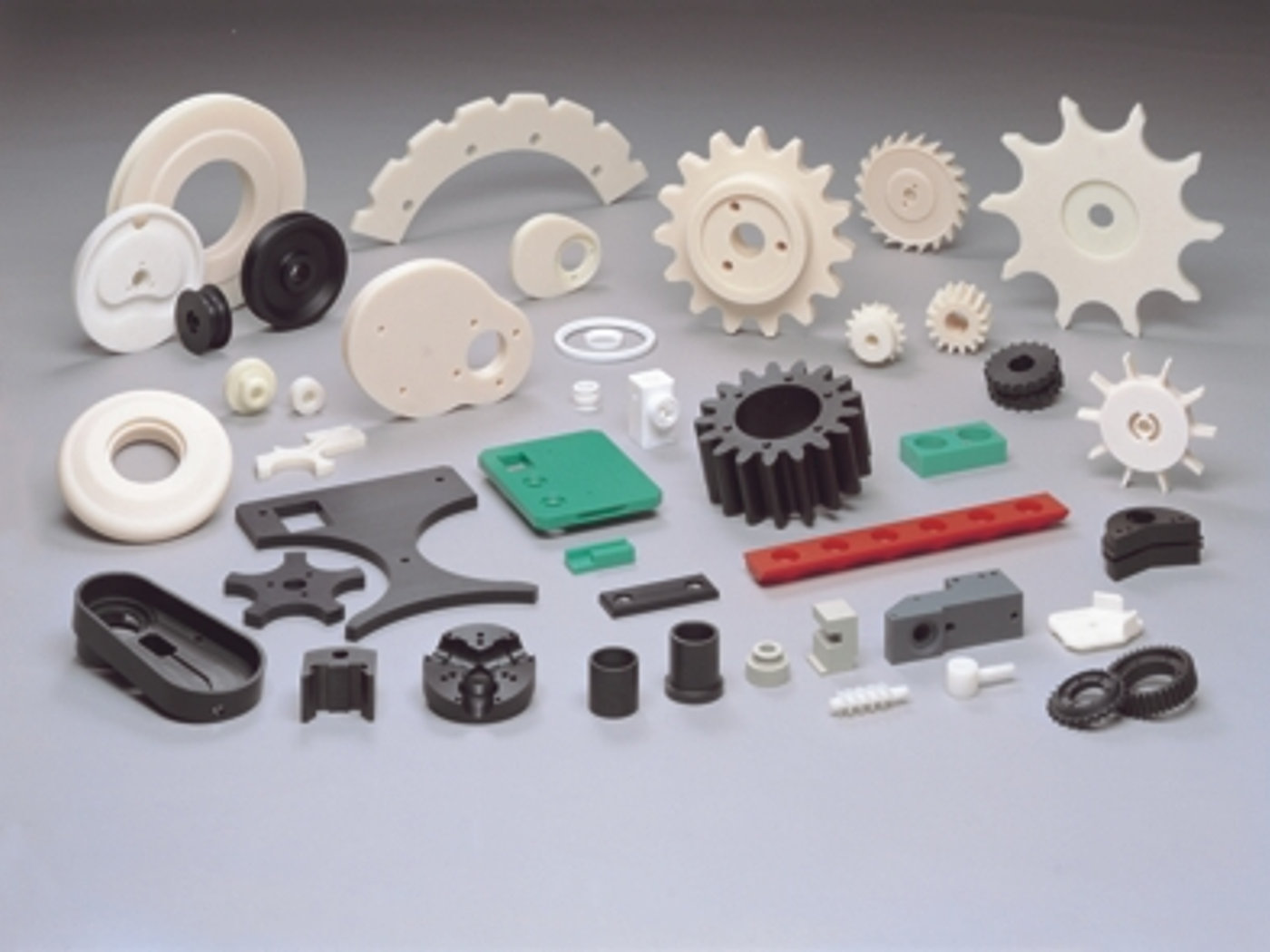 Range of machined engineering plastic components produced by Steelplast